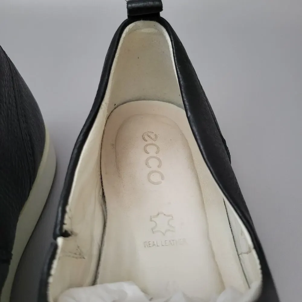 Ecco Shoes Womens 9 Gillian Slip On Black Casual Comfort Low Top Round Toe Flats